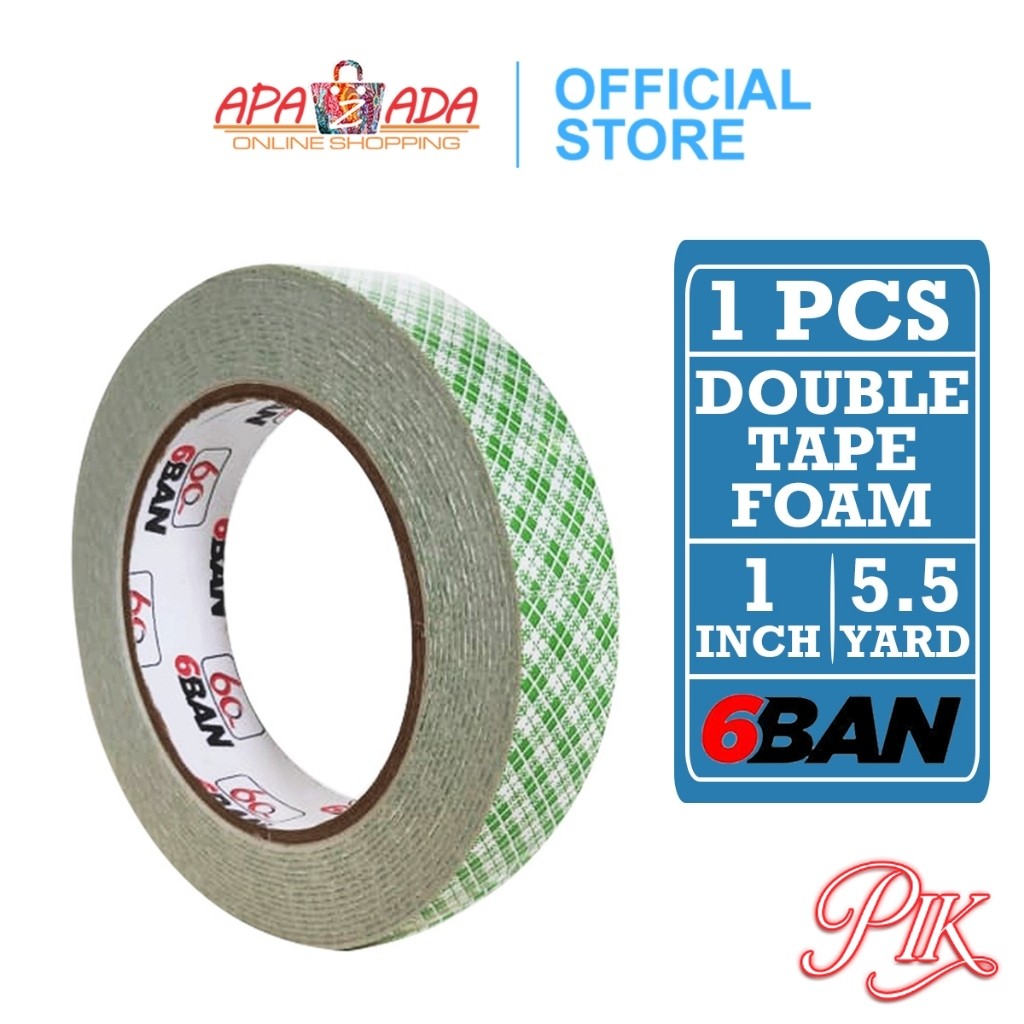 

Double Tape Foam Batik 24mm x 5 Meter Satuan [1 Pcs] / Solasi Solatip Double Tape 6BAN