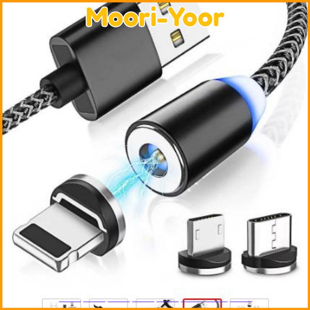 kepala magnet 1 konektor android micro USB type C iphone kabel magnet 1 titik plug kabel magnet