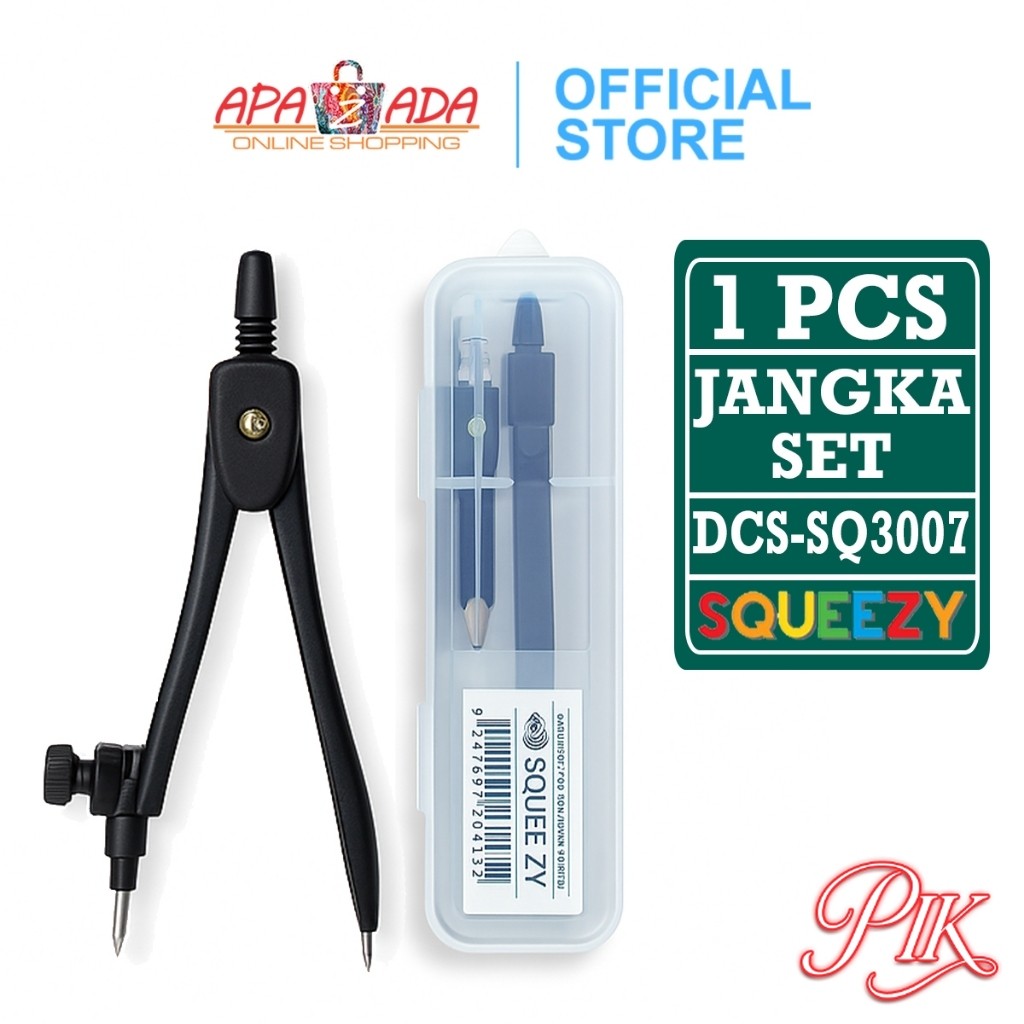 

Jangka Plastik Set + Isi [1 Pcs] / Math Set / Drawing Compass Set DC-SQ3007