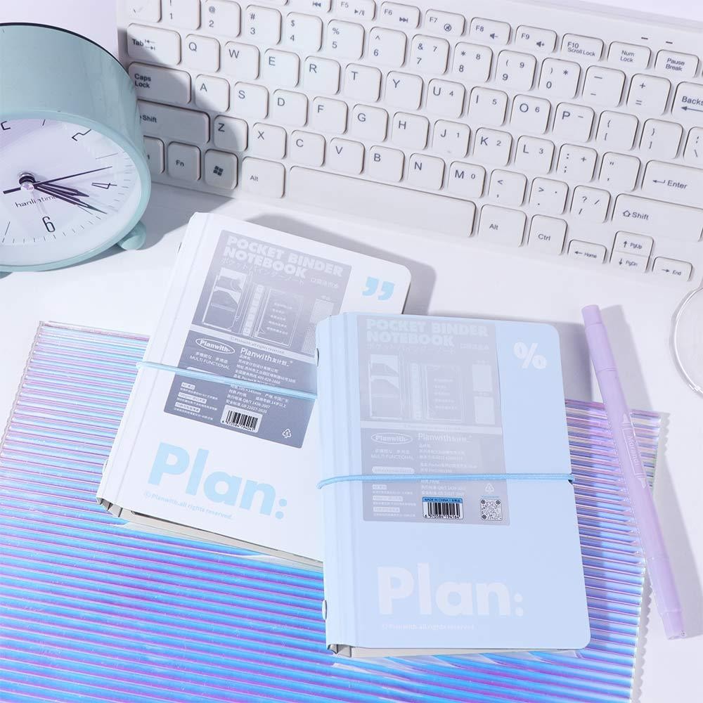 

Practical 44 Sheets Mini Pocket Notebook 6 Ring Loose Leaf Waterproof Cover Portable Handbook Mini Cute Diary Book Office