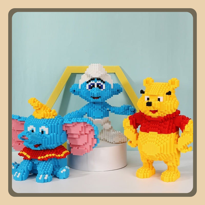 Nano Block The smurfs Dumbo Winnie The Pooh Mainan Balok Susun Edukasi anak Set Hadiah dan Pajangan