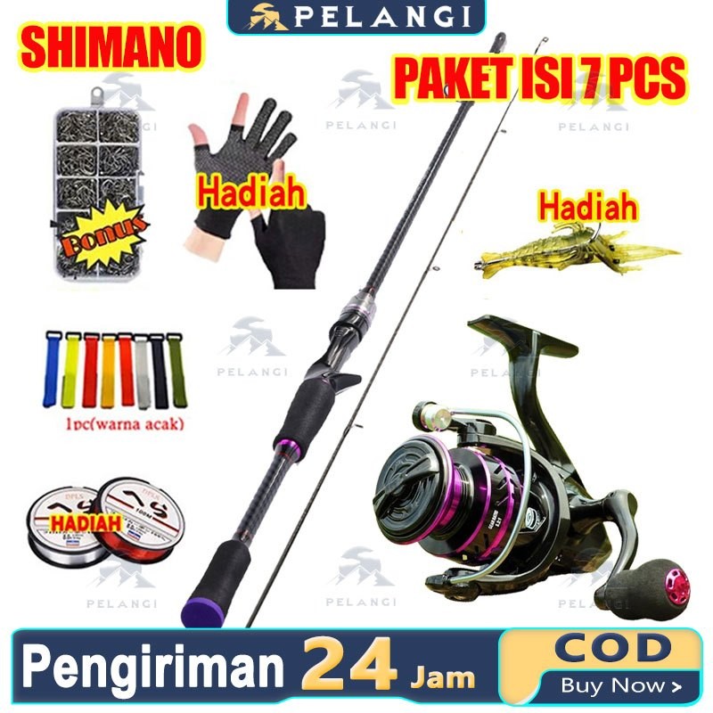 SHIMANO Set Pancing 1.8m/2.1m Joran Pancing 1000-4000 Reel Pancing 150M Senar Pancing Umpan Combo pa