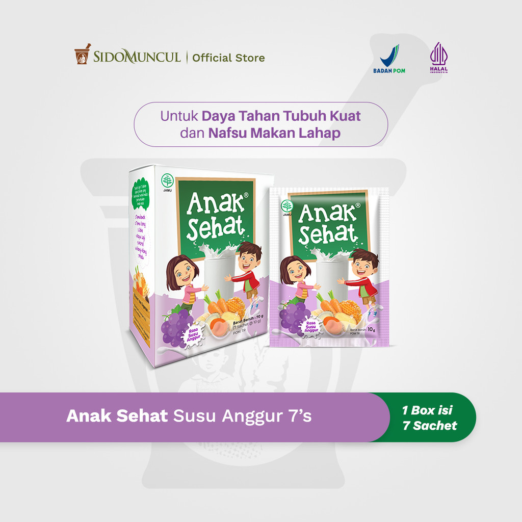 

Anak Sehat Susu Rasa Anggur 1 Box Isi 7 Sachet