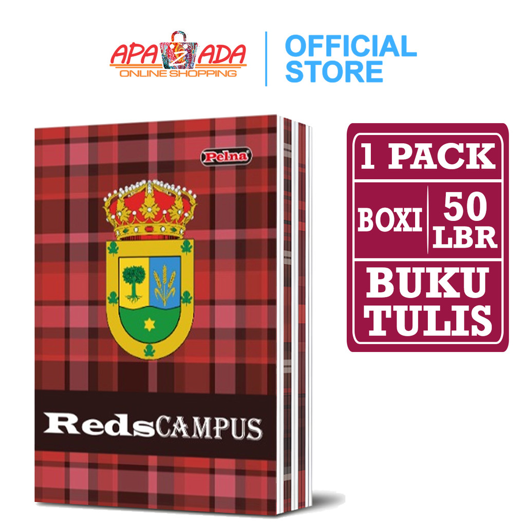 

Apazada - Buku Tulis Boxy Reds Campus 50 Lembar Murah [1 Pack - 10 Pcs Buku] / Buku Tulis Sekolah