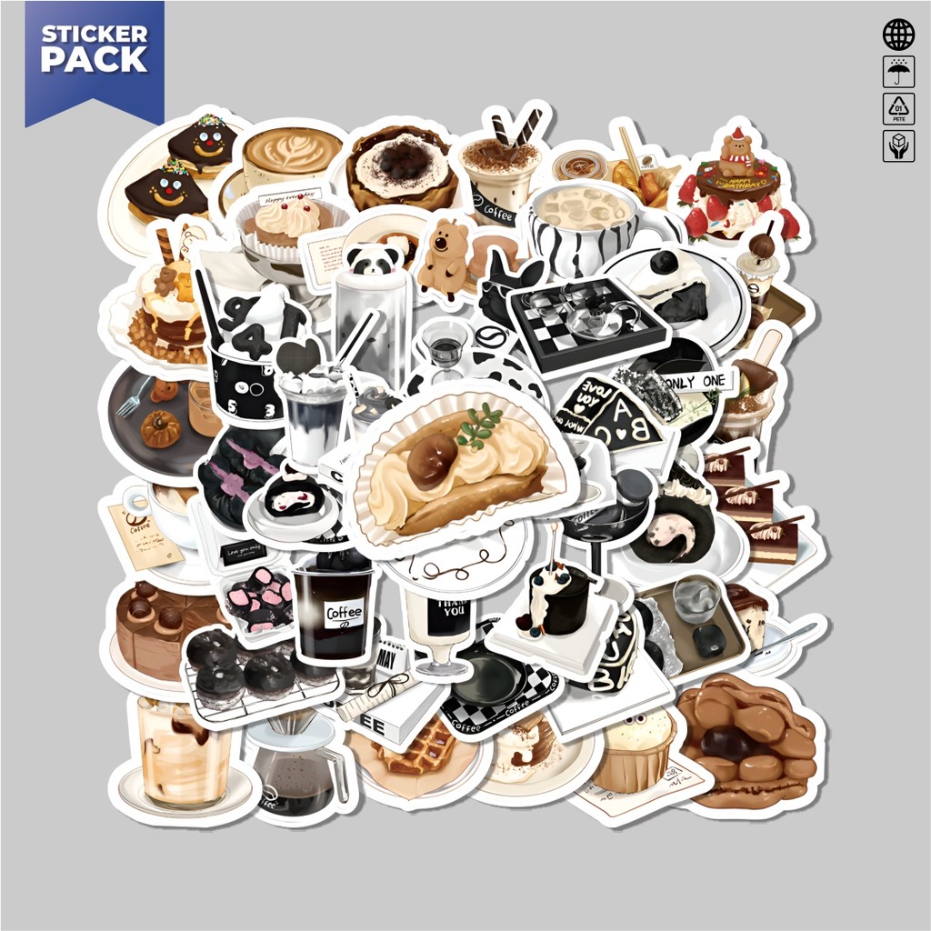 

[100PCS]Stiker Pack Stiker Food Dessert Afternoon [ Makanan Penutup Sore ] Aesthetic Vinyl Anti Air Dekorasi Sticker Laptop Buku Journal Koper Helm Casing HP Gitar Helm Skateboard
