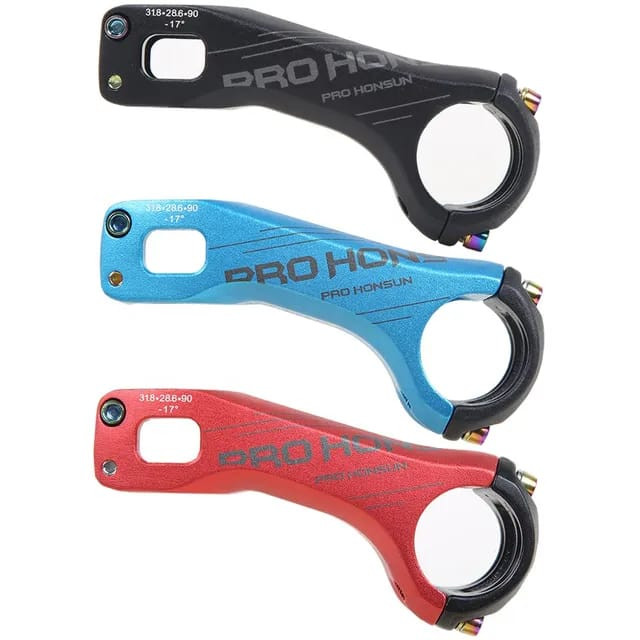 Pro Honsun Stem Sepeda Nunduk -17 Derajat Panjang 90mm Clamp Oversize 31.8 untuk Roadbike MTB Balap 