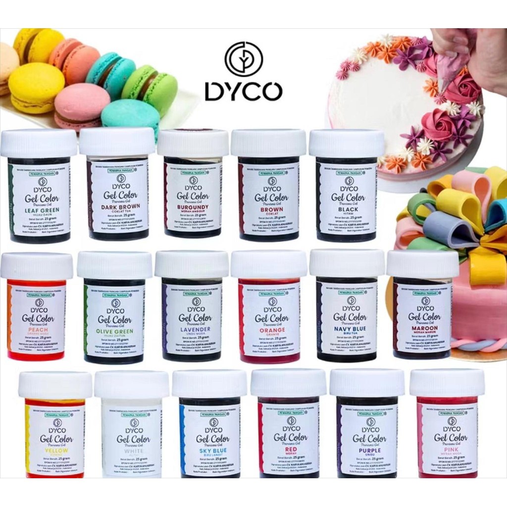 

DYCO PEWARNA GEL / GEL COLOR PEWARNA MAKANAN 25 GR