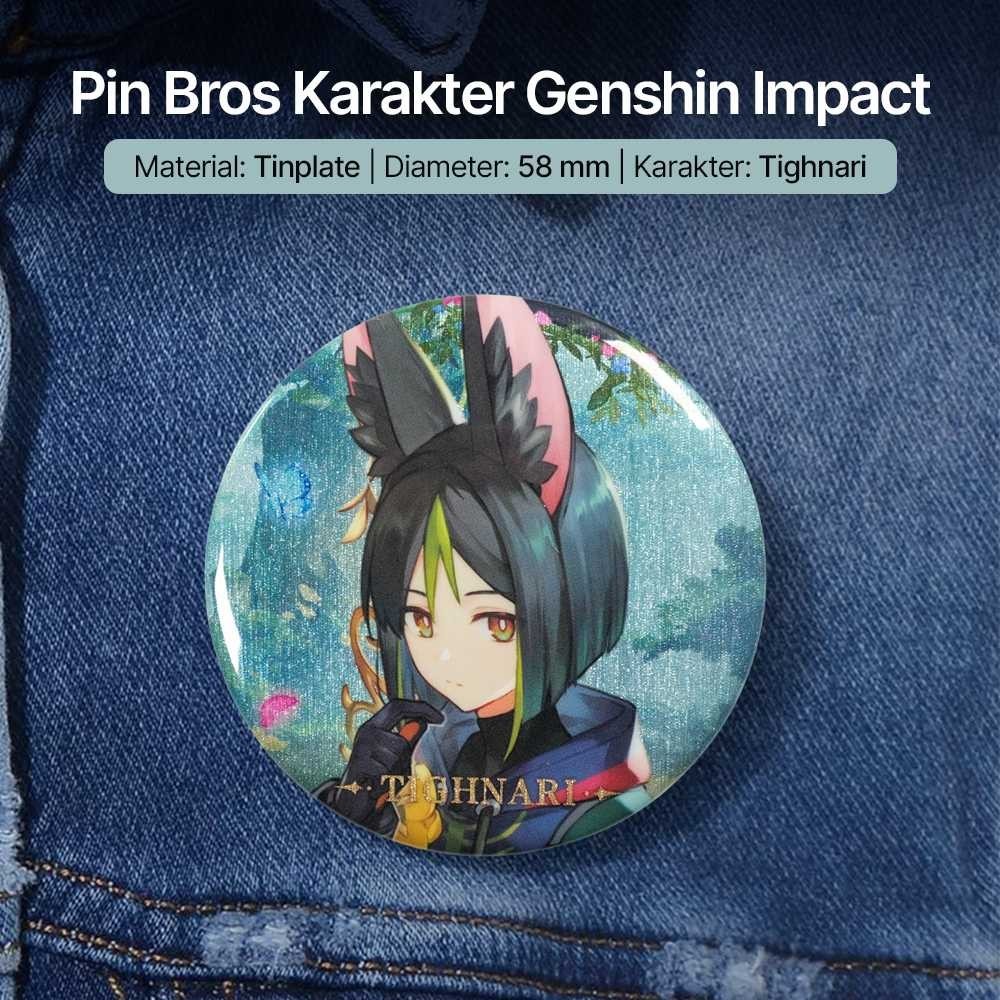 YWZL Pin Bros Karakter Genshin Impact Background Theme Can Badge - YZ015  [IKFShop1]
