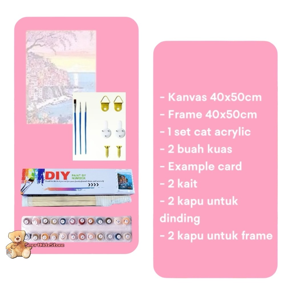 

YUH 40x50CM Ada Frame Paint By Number Nature Series DIY Dital Painting Canvas Aesthetic Kanvas Lukis