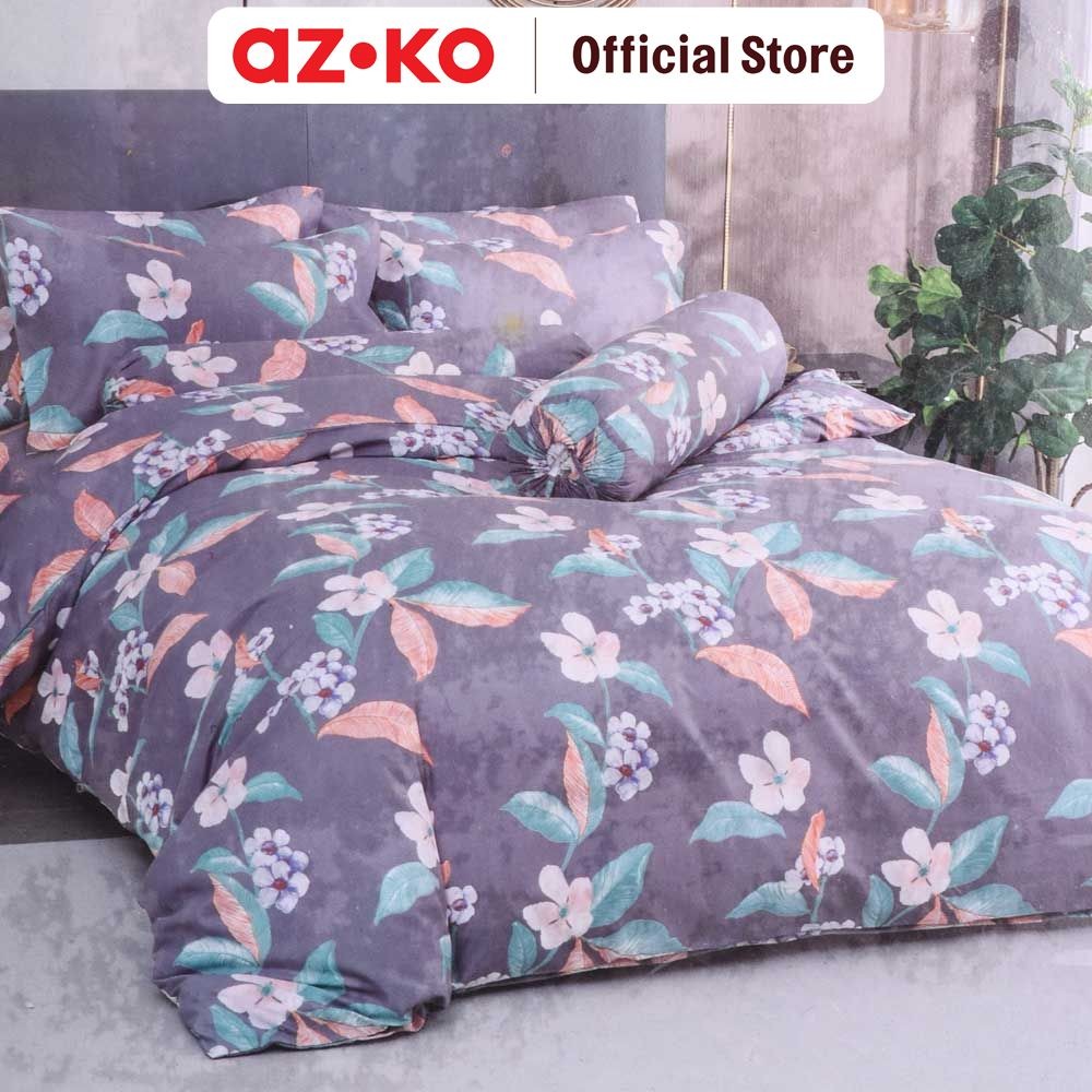 AZKO Sleeplite 160X200 cm Set 5 Pcs Seprai Queen Polyester Fmn - Abu-Abu Sprei Motif Seprai Aestheti
