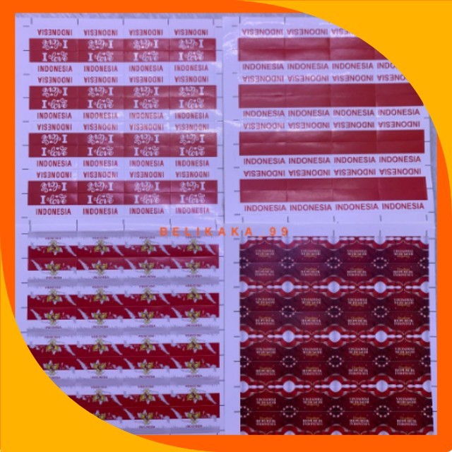 

BANUA ACC | (1 LEMBAR ISI 30 DAN 32 PCS) STICKER PIPI MERAH PUTIH KEMERDEKAAN RI / STIKER PIPI MERAH PUTIH