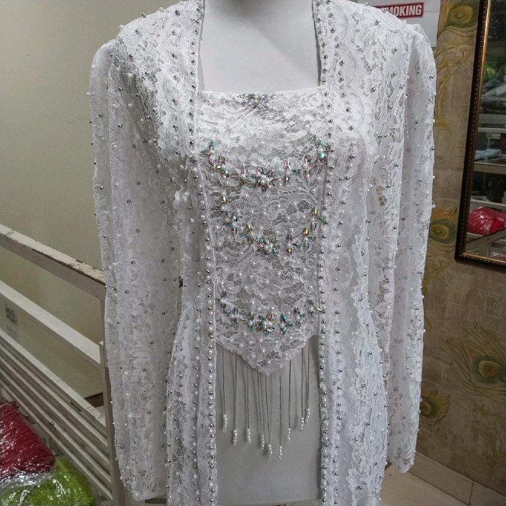 Kebaya Pengantin/Gaun/Wedding Dress/Semata Kaki Full Payet/lengan balon/lengan lesti/250k