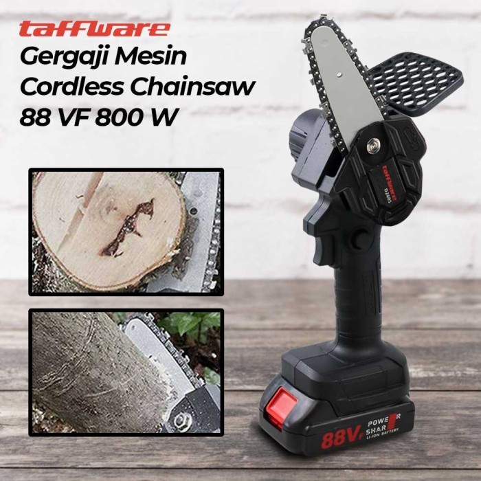Gergaji Mesin Pemotong Kayu Gergaji Listrik Mini Portable/Senso Cordless Chainsaw 24V 800W