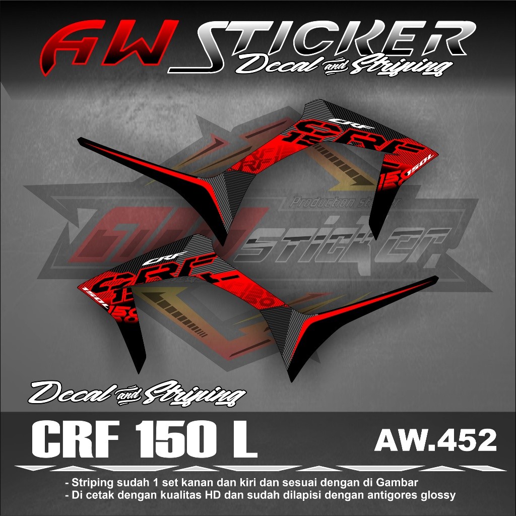 Striping CRF 150 L Sticker list CRF 150L Semifull Body Original Striping Original CRF Aw 452