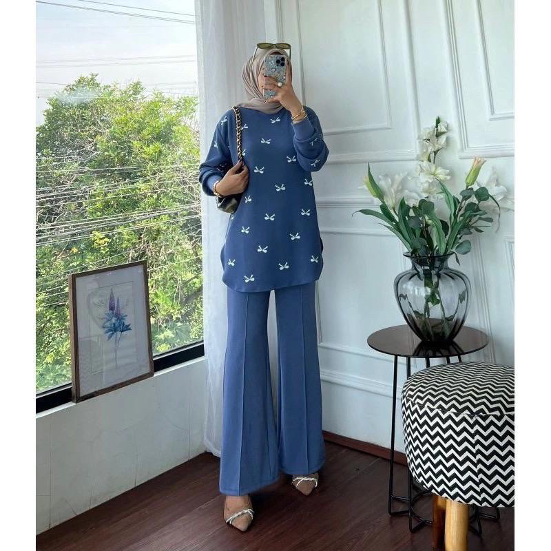 WILLSHA - ZFS OOTD PAKAIAN WANITA TIKA / NORRIS SET / SIMPLE OUTFIT SET KEKINIAN / SETELAN MOTIF PIT