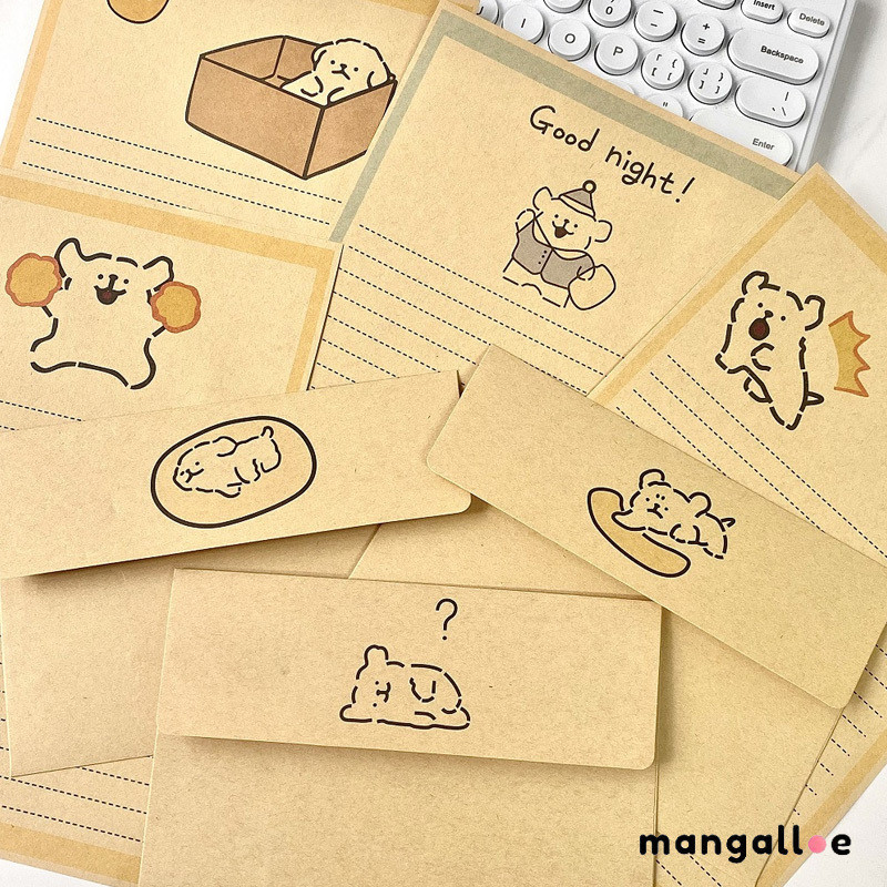 

[COD] Set Surat Amplop Anak Anjing Putih Lucu Kartun Surat Tulisan Tangan Kertas Surat Kreatif Sederhana -MG