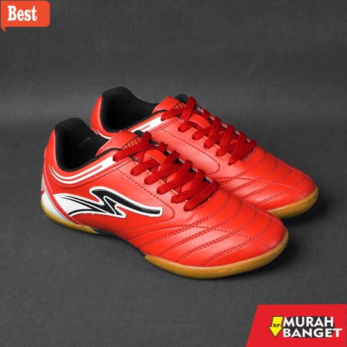 rekomendasi sepatu futsal Speed - Sepatu Futsal Cube Merah Hitam - Sepatu Futsal - Merah Hitam, 42