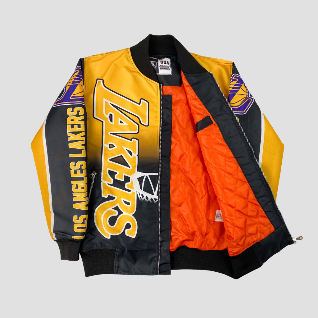 JACKET VARSITY -  BASKET LOS ANGELES | LAKER GAMBAR PRINTING - Keren Terbaru Pria Wanita