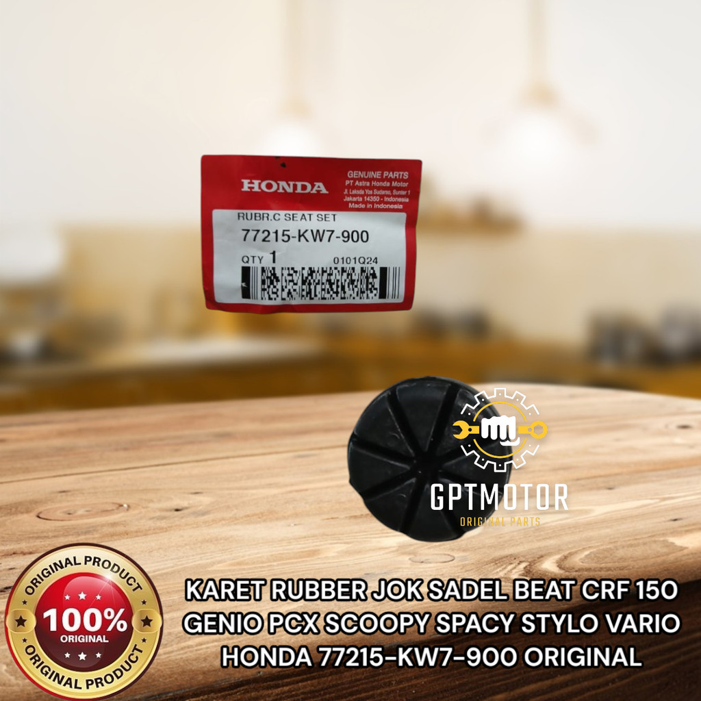 KARET RUBBER JOK SADEL BEAT CRF 150 GENIO PCX SCOOPY SPACY STYLO VARIO HONDA 77215-KW7-900 ORIGINAL