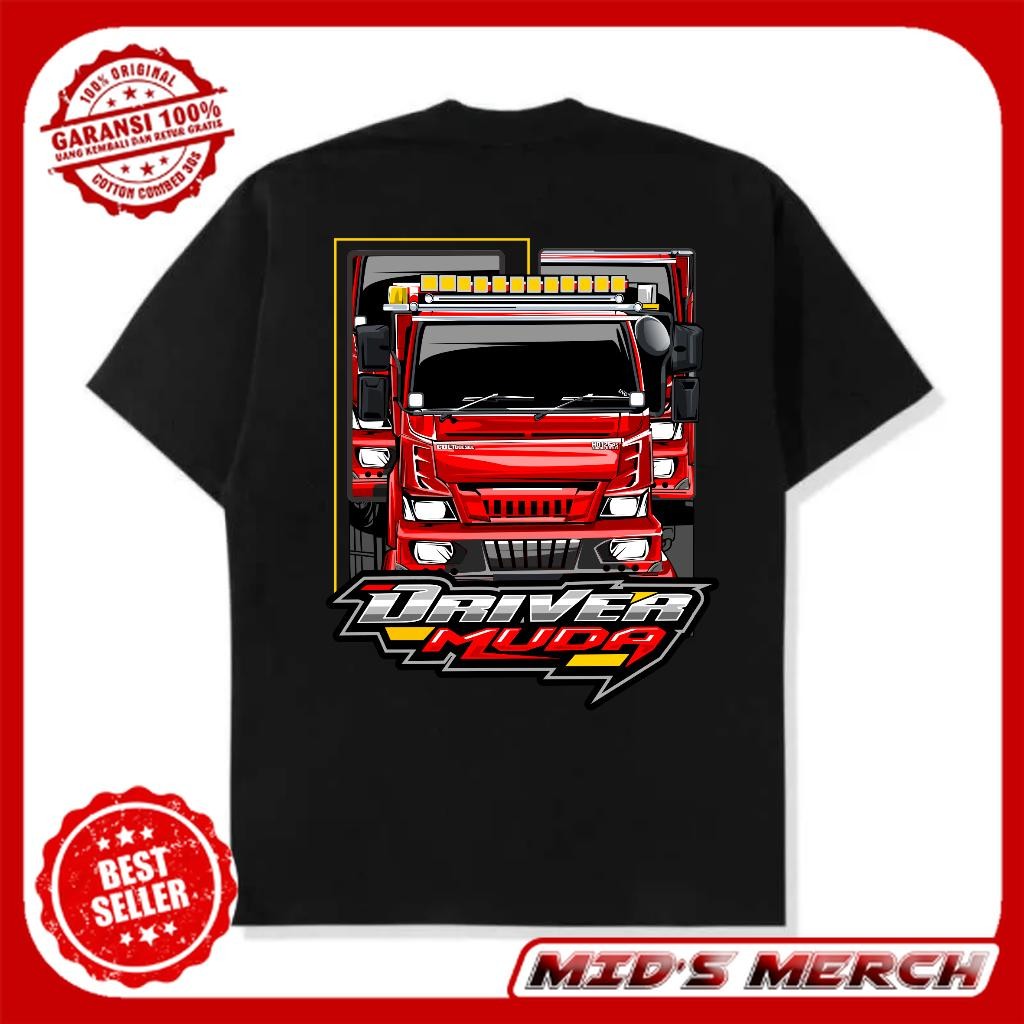 MM - Baju Kaos Distro Driver Muda Truk Merah Sopir Balap  Dewasa Pria Wanita Premium Distro Katun | 
