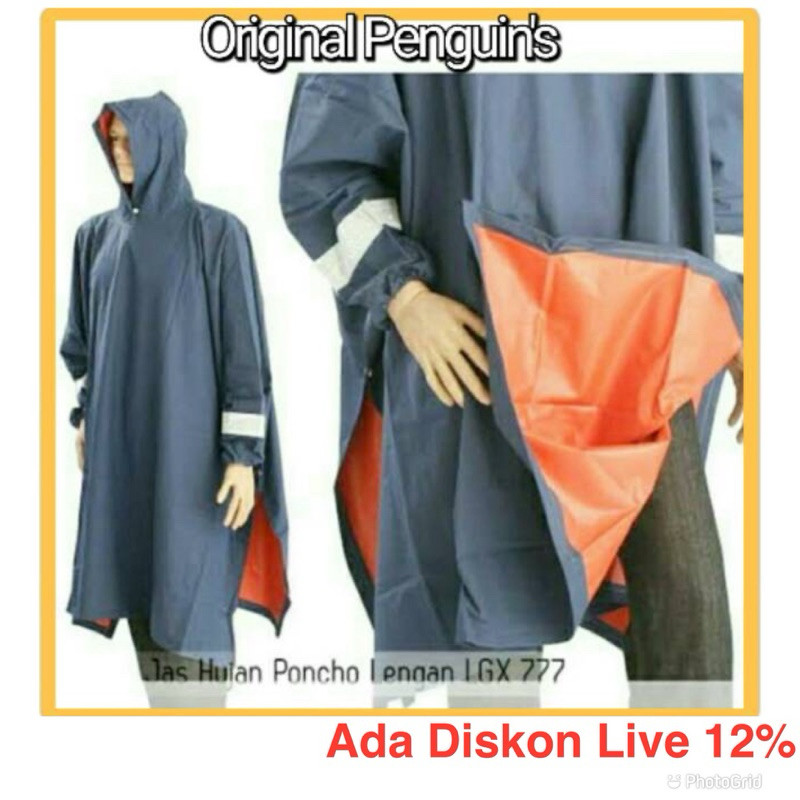 MSA98 Jas Hujan Ponco Lengan PENGUIN LGX777 Tebal Besar PENGUINS Poncho PINGUIN LGX 777 PINGUINS LGX