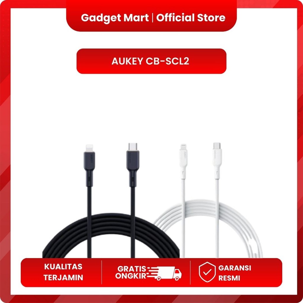 AUKEY Kabel Charger CB-SCL2 USB-C to Lightning MFi 1.8m