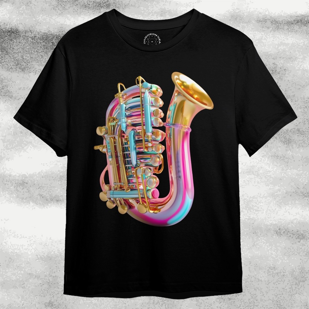 3DimensionWear - Kaos Distro Premium Original 3D Saxophone Colorful - DM0033