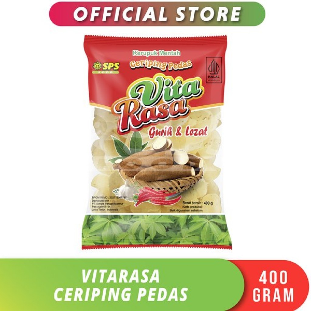 

[Kerupuk] SPS - VitaRasa Kerupuk Ceriping Pedas Mentah | Kemasan 400gr