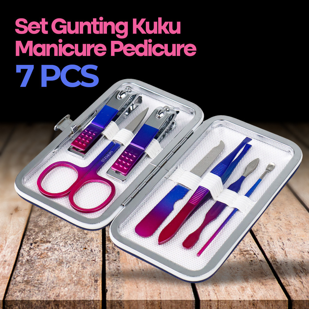 

- NelBeauty Nail Art Set Gunting Kuku Manicure Pedicure 7 PCS - 7023D -