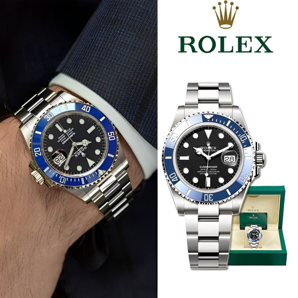 【Rolex】100% original rolex watch Blue Submariner 41mm Jenis kalender Jam tangan rolex pria m126619lb