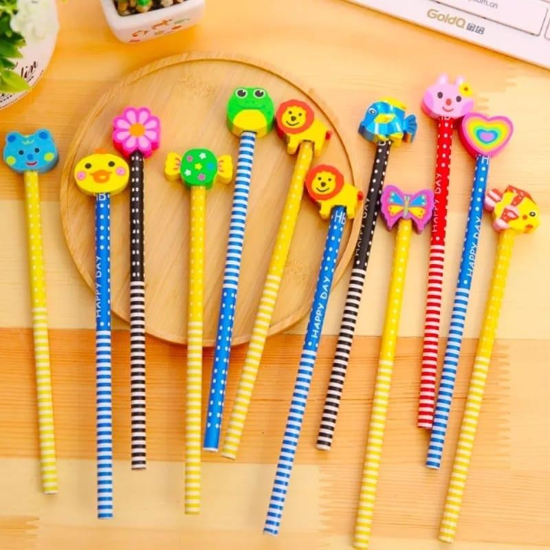 

LLC Pensil Karakter + Penghapus Pensil Lucu Ada penghapus Pensil Fancy Pensil Unik Karakter