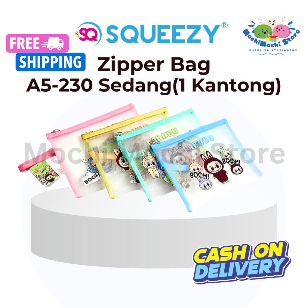 

PER PCS Zipper Bag LABUBU A5-230 Sedang | 1 Kantong | Mesh Document Pouch /Tas Jaring Resleting LABUBU | Labubu