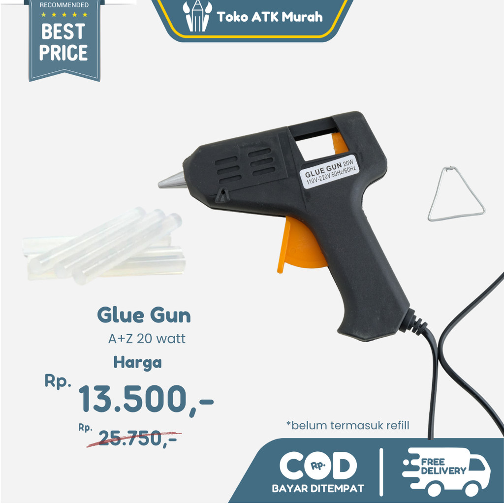 

Glue Gun / Lem Tembak A+Z Hitam 20 Watt Alat Lem Listrik Kabel