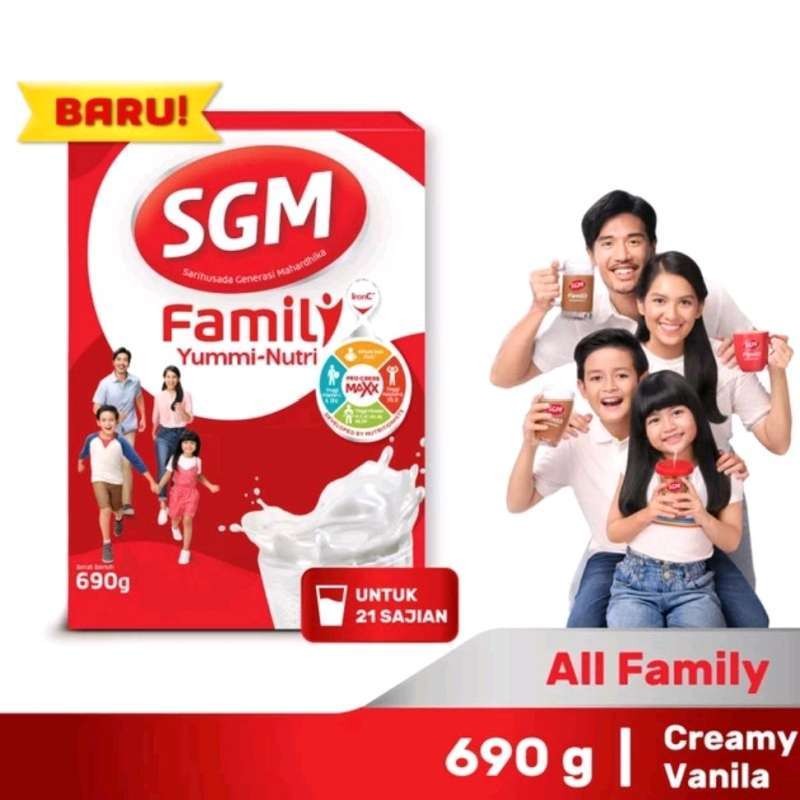 

SGM Family Yummi Nutri Susu Bubuk Keluarga Creamy Vanila 690 gr