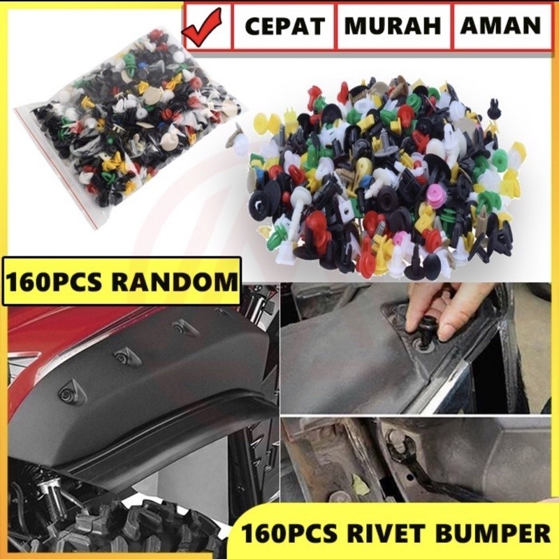 Baut rivet mobil 160 pcs warna warni