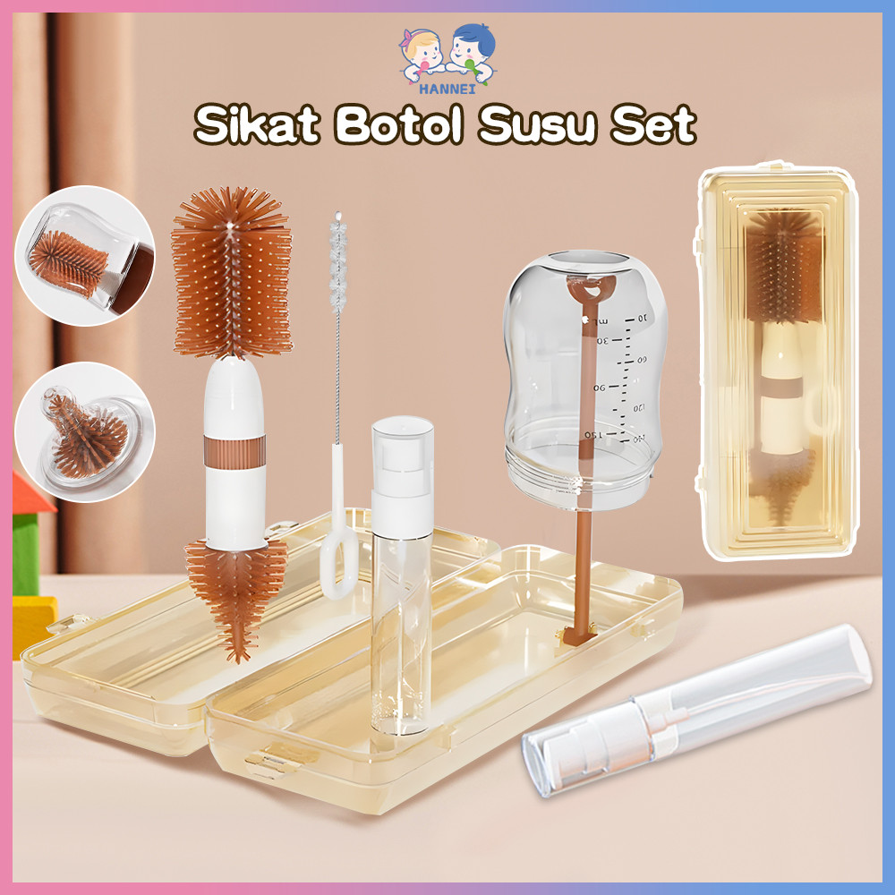 Hannei Sikat Botol Susu Bayi Bahan Silikon Sikat Pembersih Botol Susu Bayi Bpa Free