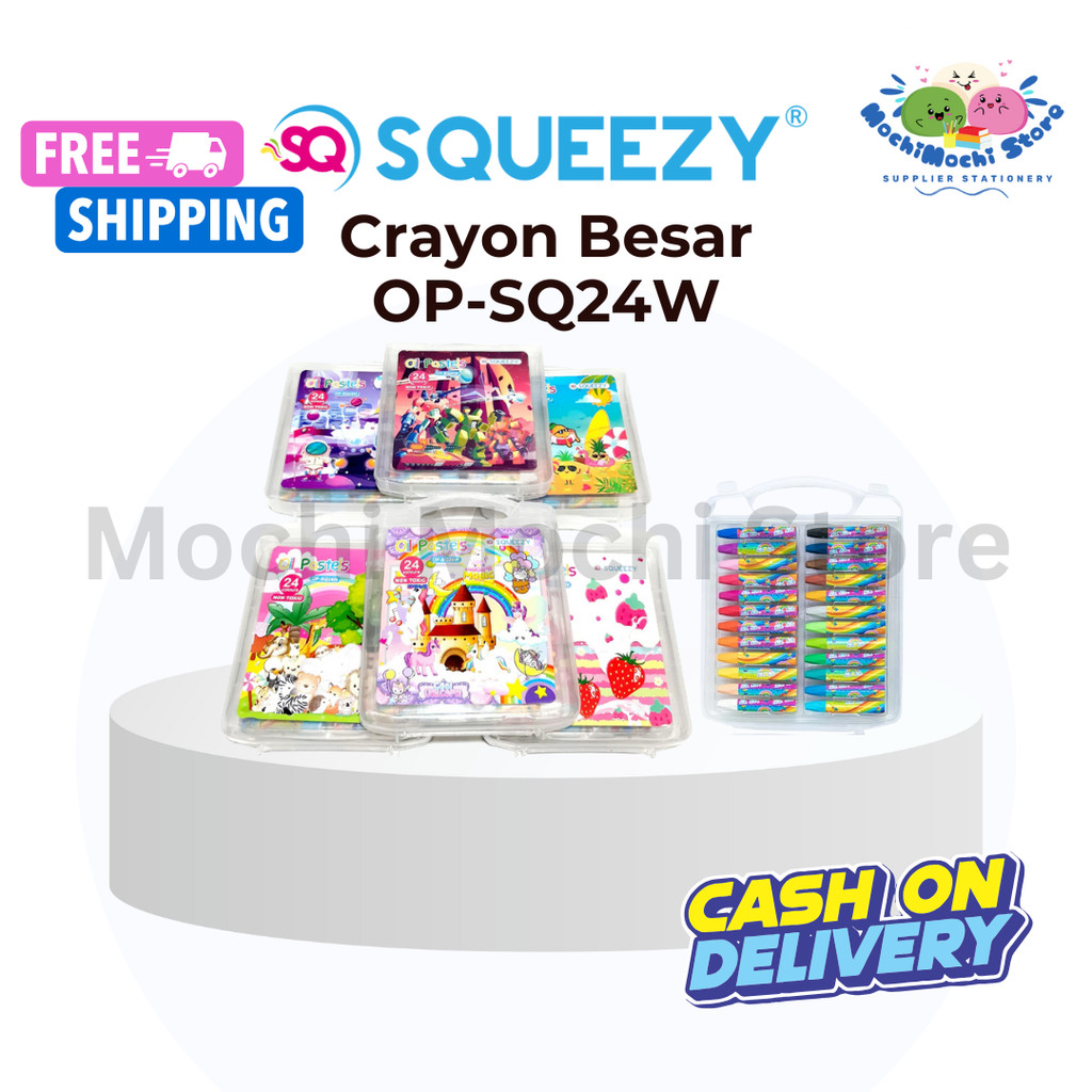 

Crayon OP-SQ24W | Crayon 24 Warna | Crayon Oil Pastel Murah | Krayon 24 Warna