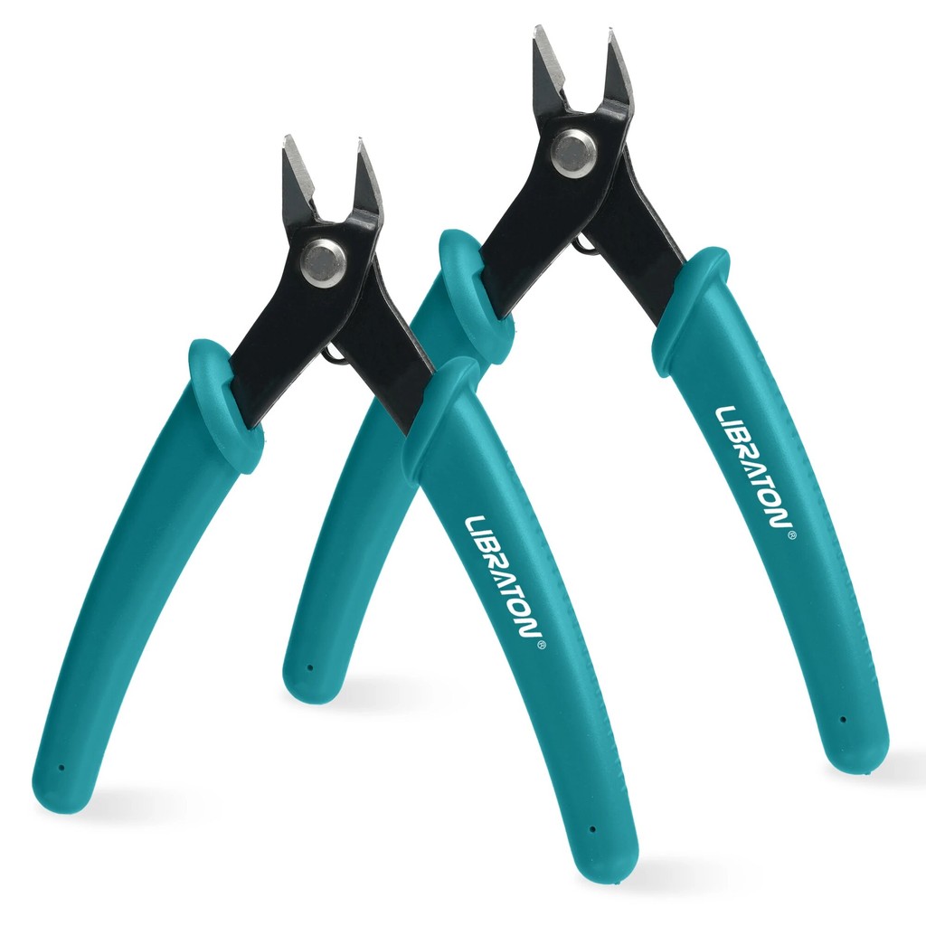 

LIBRATON Micro Wire Cutter Precision Electronics Flush Cutter and Side Cutting Pliers Clean Cut for Model Jewelry Model Kits