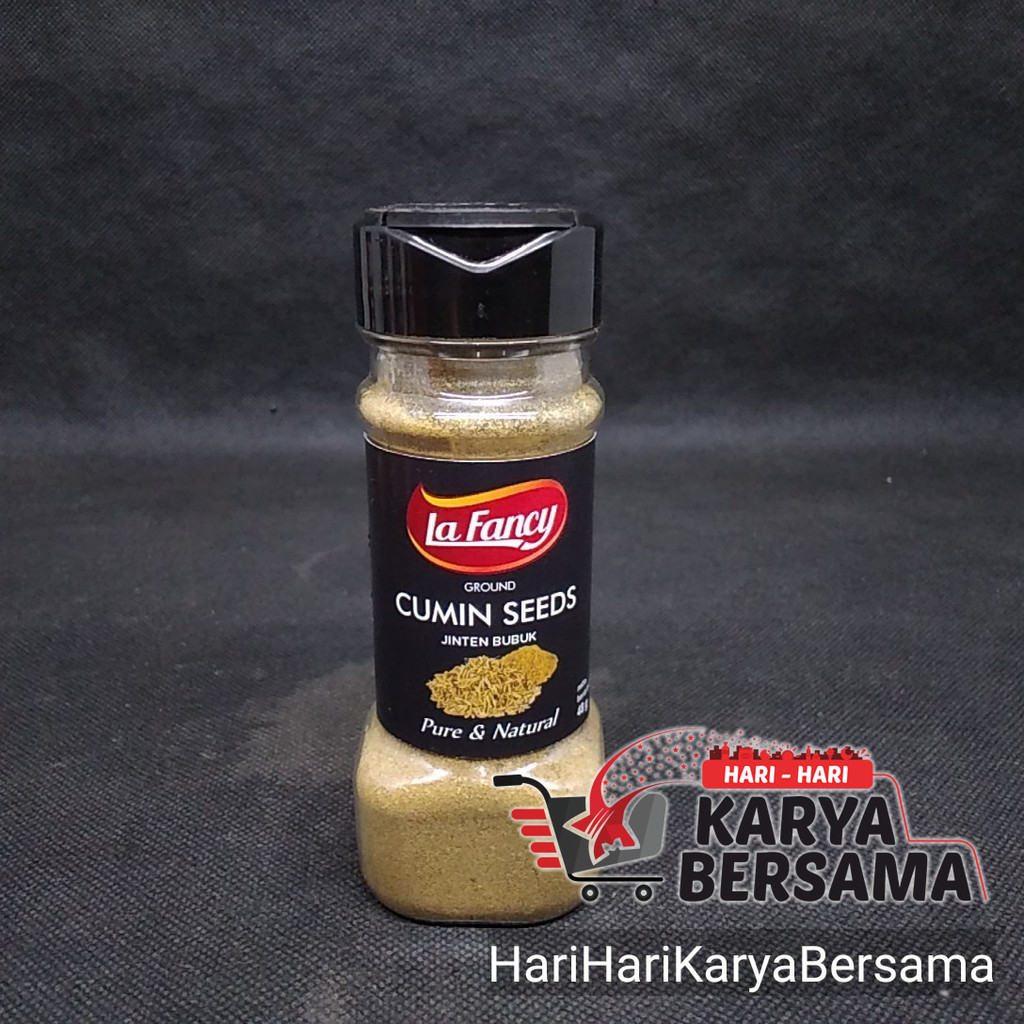 

BUMBU MASAK REMPAH REMPAH LA FANCY CUMIN SEEDS PURE & NATURAL JINTEN BUBUK 48GR