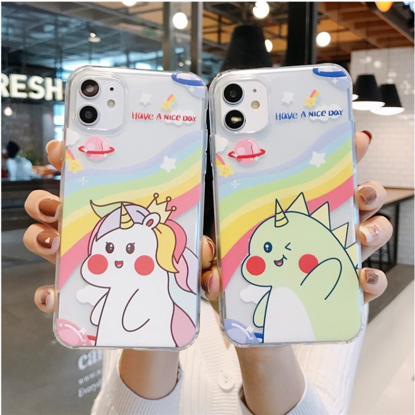 Dino couple unicorn printing anticrack case huawei honor 7a 8a 8x 9i 9 lite p30 pro zenfone max pro 