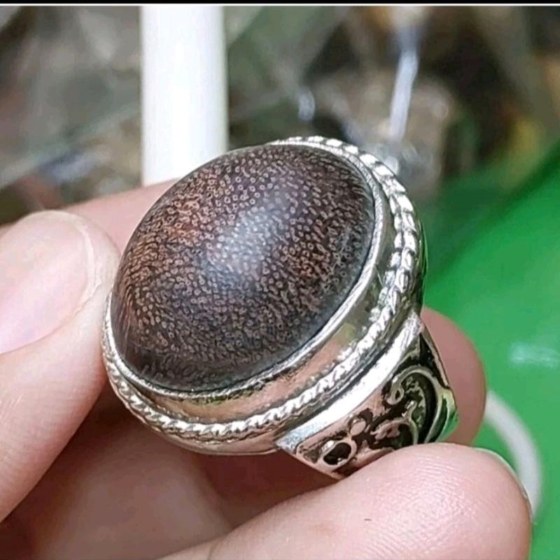 cincin kayu galih asem asli kayu Batu Elegan