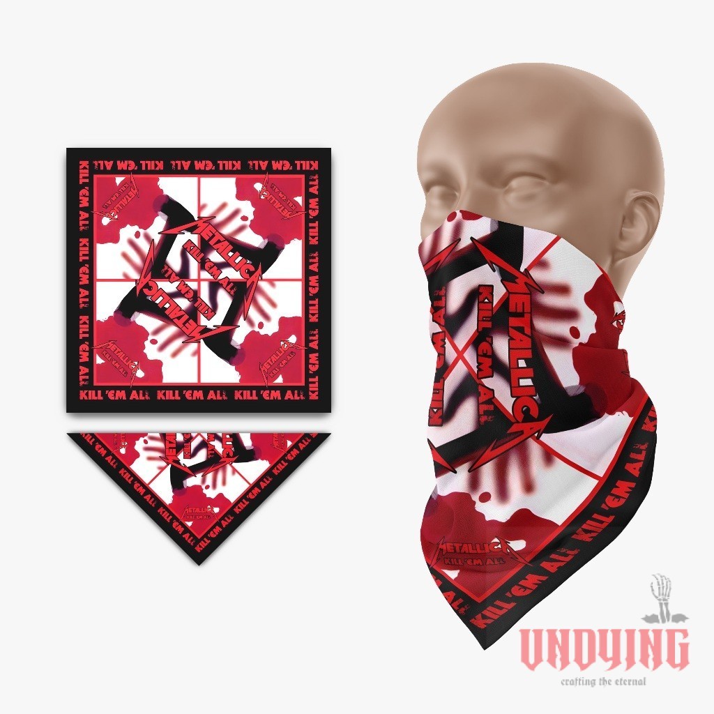 Metallica - Bandana /Paisley Masker Scarf /Band Death Metal / Bandana Slayer Unisex /Skena Aksesoris