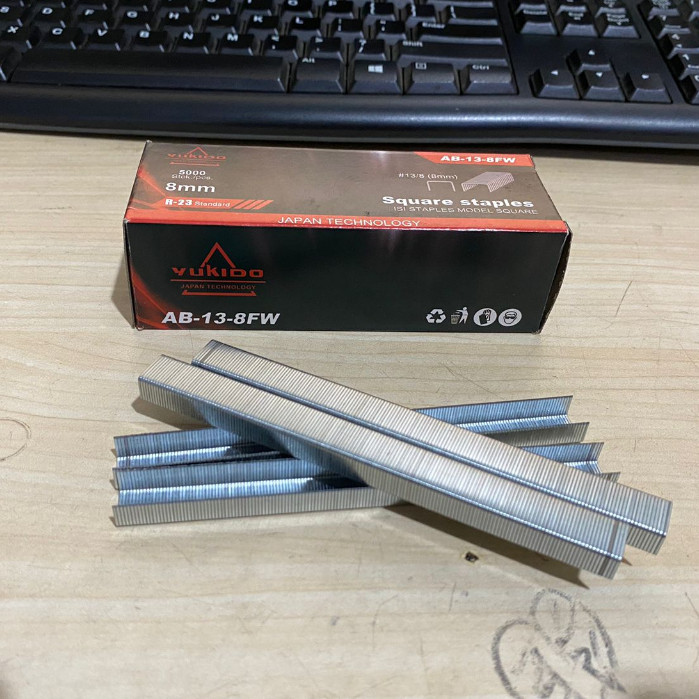 

HEMAT!! Isi stapler 13/8 YUKIDO staples tembak angin 5000 pcs isi staples Staples 13/8 isi 5000 Pcs Staples R23 Jok Motor,