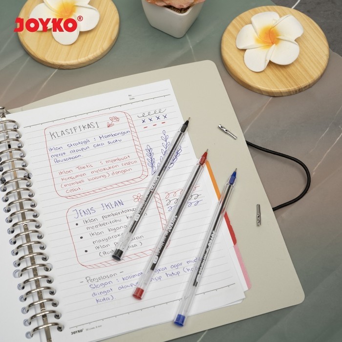 

Pulpen Joyko BP-345 Haruto Tip 0.7 mm Ball Pen All Warna - Lusinan - HITAM