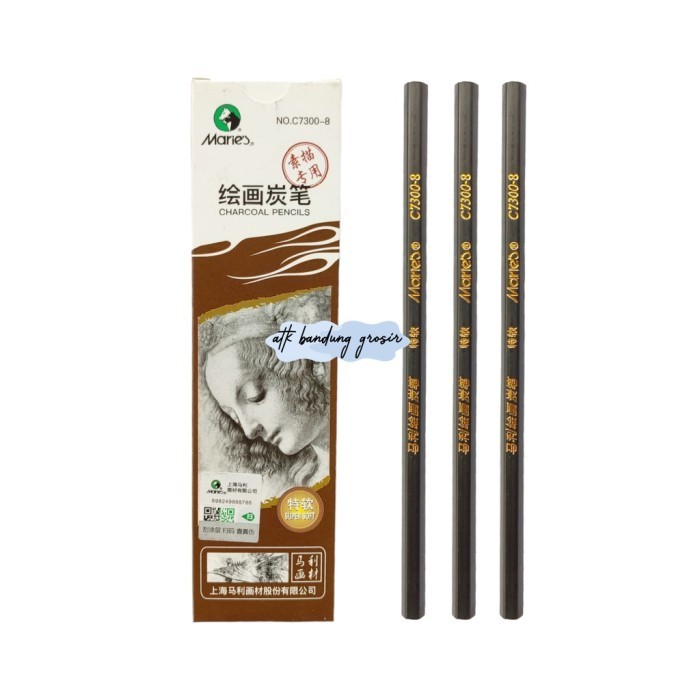 

Maries Charcoal Pencils C7300 Super Soft Hard Drawing Pensil Satuan - C7300-2 HARD