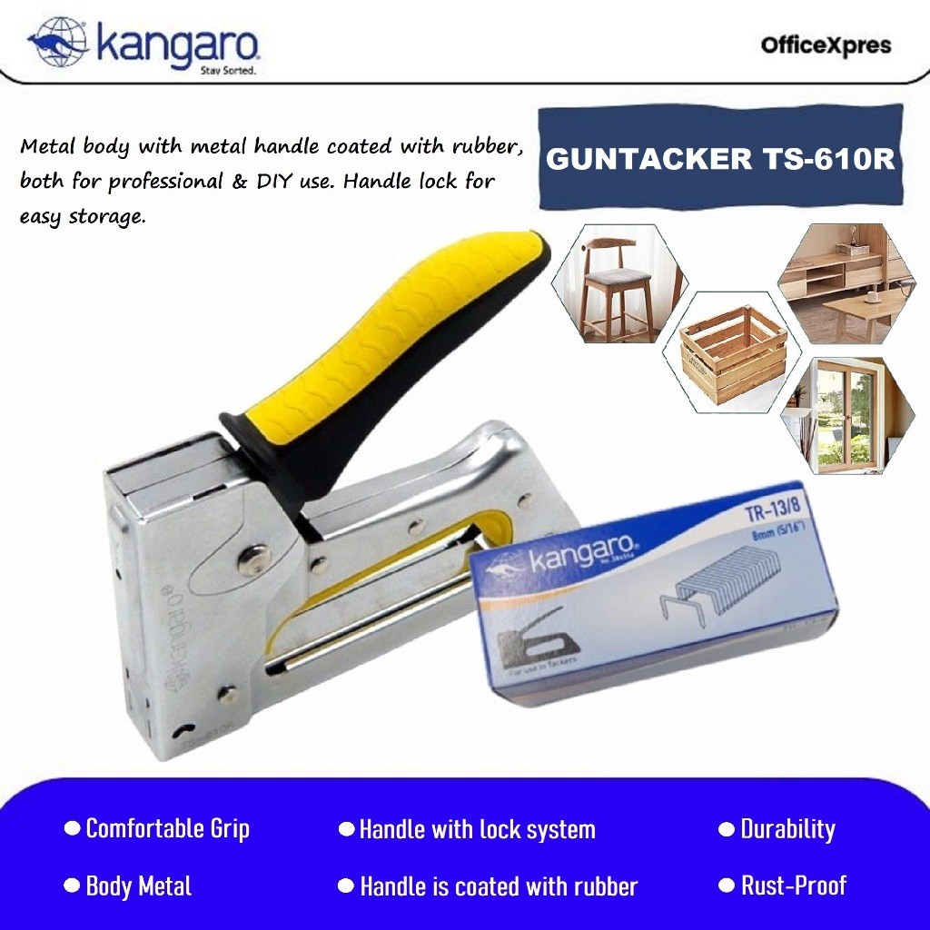 

PROMO HARI INI Alat Stapler Tembak Jok Kulit Motor / Guntacker TS 610R Sejenis MAX TGA/ Cekrekan / Pengokot / Stapler Sofa