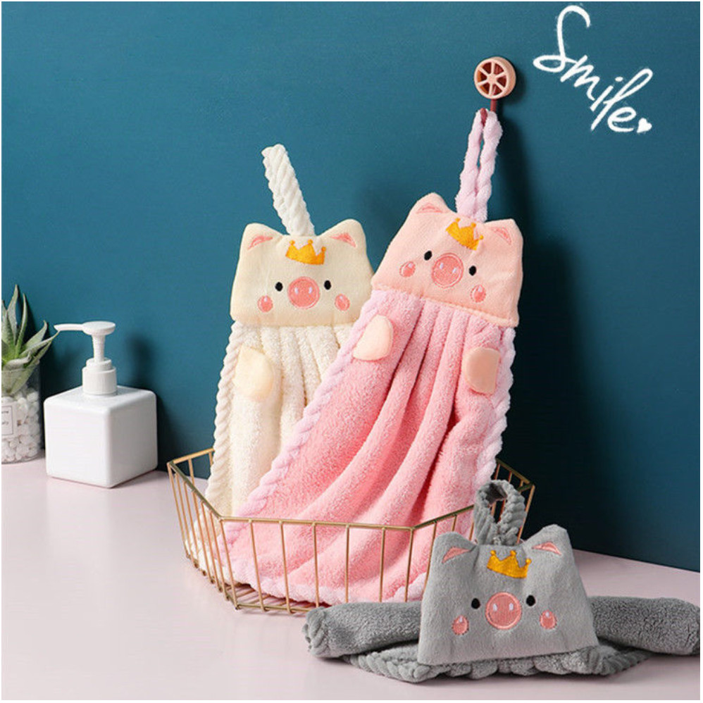 Handuk Tangan Gantung Karakter Piglet 3D Kain Lap Dapur Serbaguna / Lap Tangan Gantung Premium Lucu 