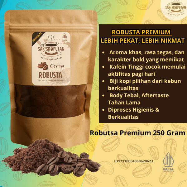 

spesial kopi bubuk Robusta PREMIUM kemasan 250 Gram rasa sedap dan mantap kopi bubuk Robusta 250 Gram bubuk kopi robusta 250 gram kopi bubuk robusta 250 gram