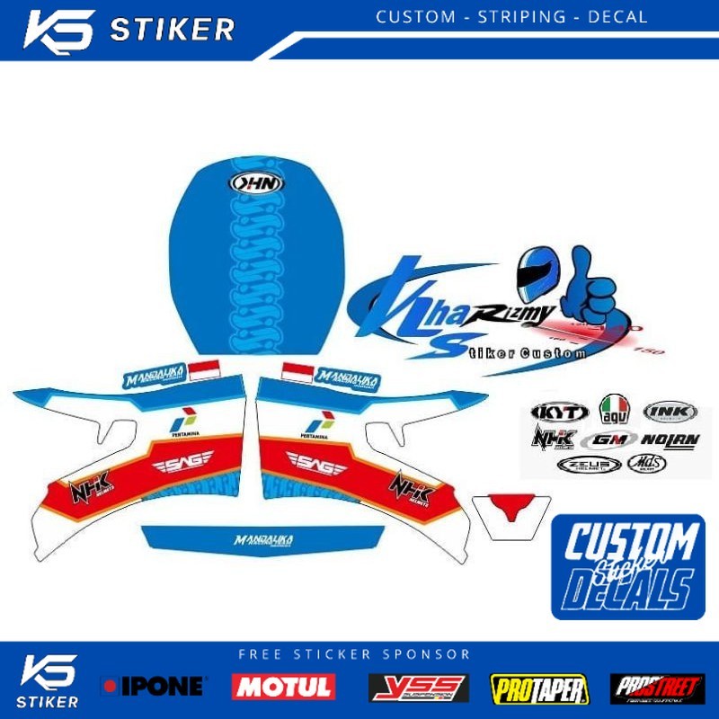 Decal Stiker Helm Universal Motif Mandalika Circuit Indonesia Premium Anti Pudar