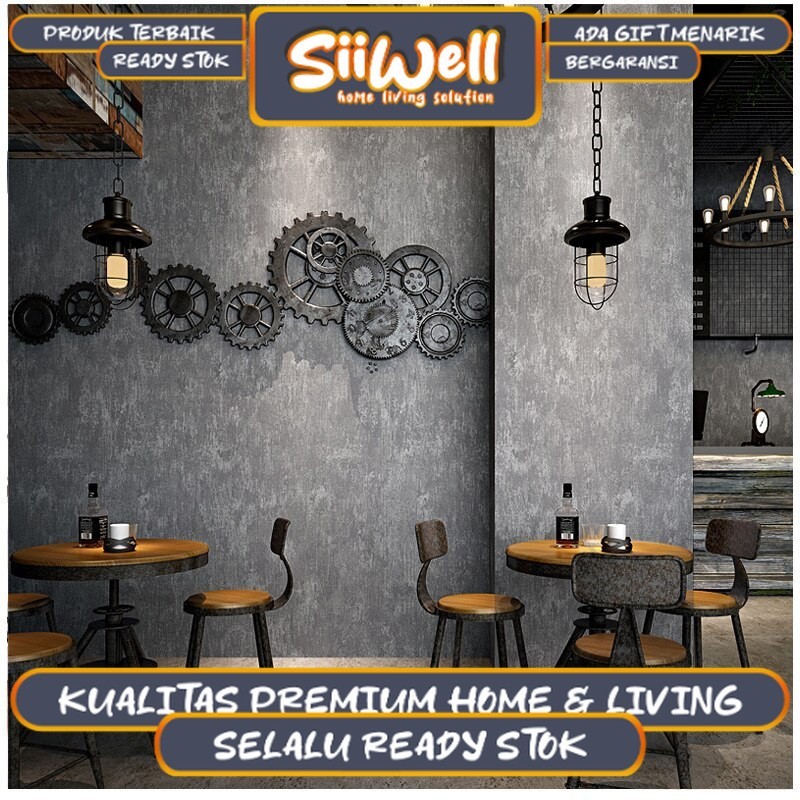 Wallpaper Tembok Motif Cat Semen Sticker Walpaper Dinding Painting Cement  【 SII WELL 】